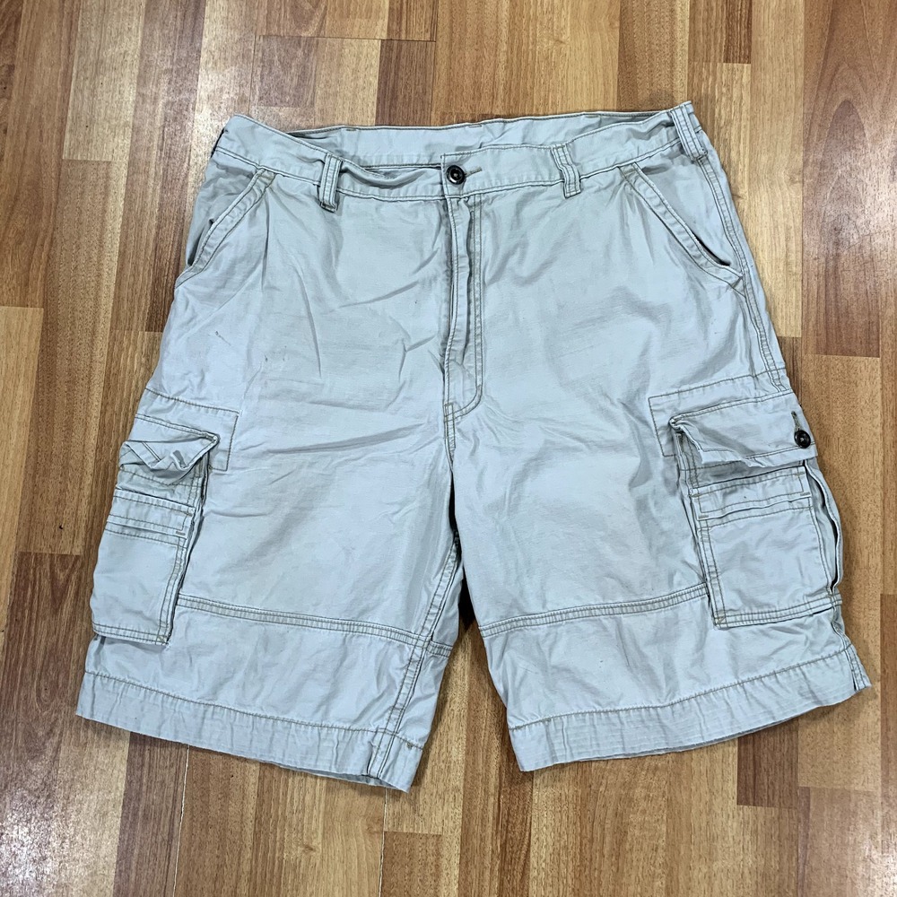 Levis Cargo Shorts Mens Size 39* Gray 100% Cotton Utility Pockets Khaki
